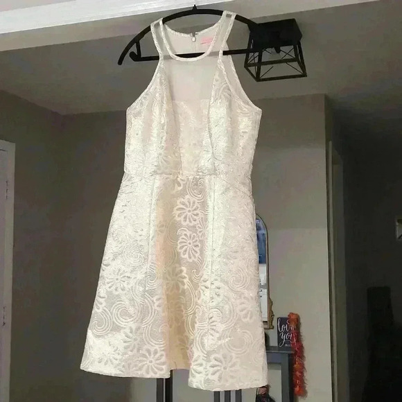 Lilly Pulitzer Elsie Gold Party Dress - Picture 3 of 7